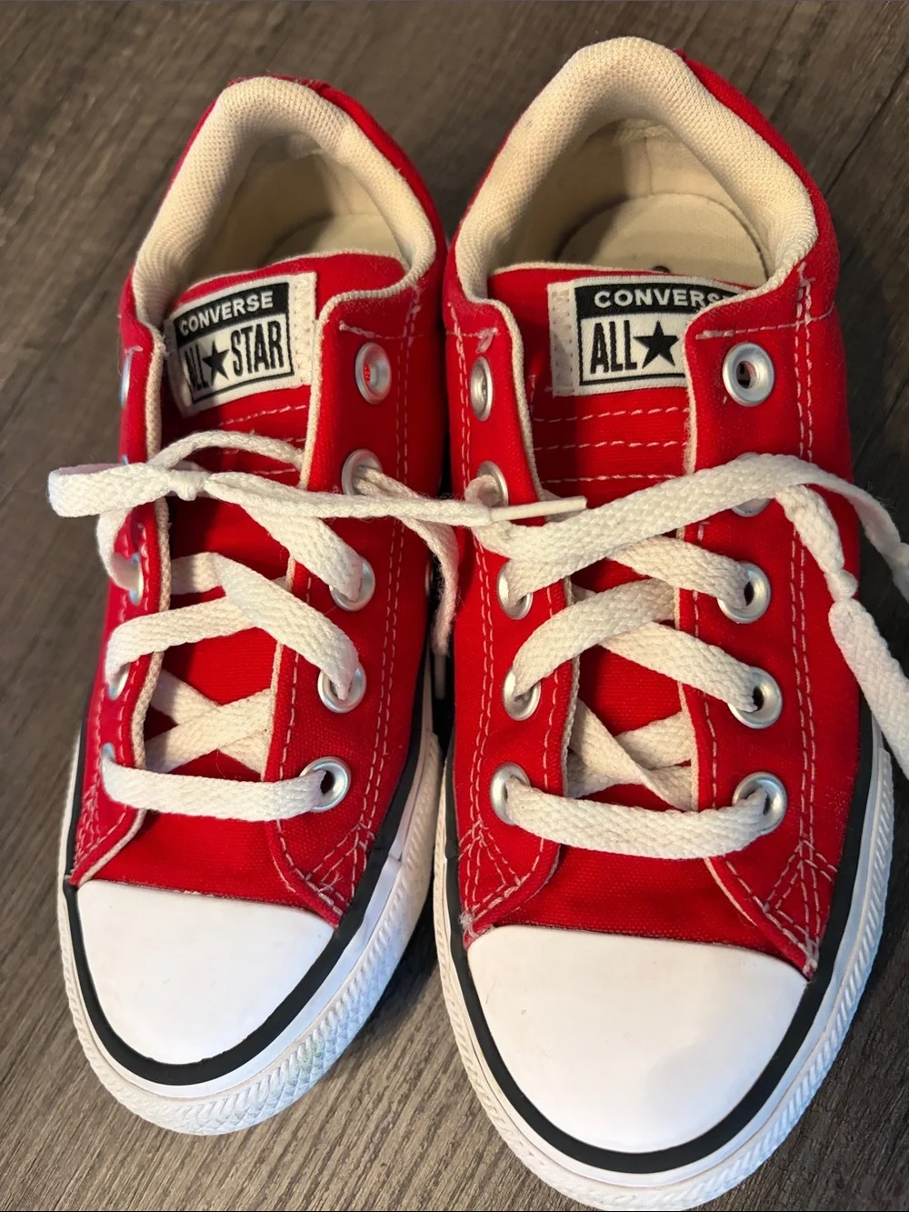 Converse Kids Red Low Top Canvas Sneakers